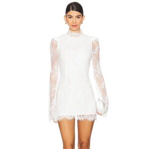 Stone Cold Fox White Lace Mini Dress